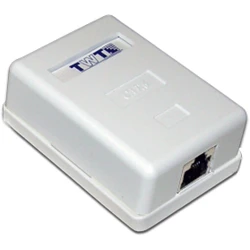 Аксессуар для кабельных сетей LANMASTER Настенная розетка TWT 1 порт RJ-45, категория 5е, белая, SM1-45-WH TWT-SM1-45-WH