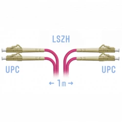 Оптический патч-корд SNR Патчкорд оптический LC/UPC-LC/UPC MM (OM4) Duplex 1 метр SNR-PC-LC/UPC-MM4-DPX-1m