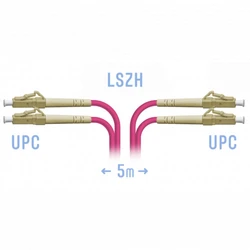 Оптический патч-корд SNR Патчкорд оптический LC/UPC-LC/UPC MM (OM4) Duplex 5 метров SNR-PC-LC/UPC-MM4-DPX-5m