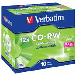 Verbatim Диск CD-RW 700Mb 12x Jewel case (10шт) 43148