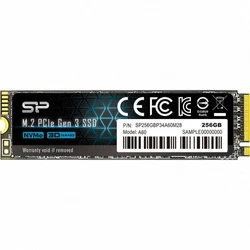 Жесткий диск Silicon Power A60 SP256GBP34A60M28 SSD (твердотельные), 256 ГБ, M.2, PCIe