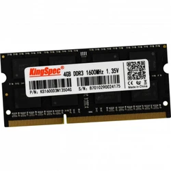 ОЗУ KingSpec 4 ГБ KS1600D3N13504G SO-DIMM, DDR3, 4 Гб, 1600 МГц