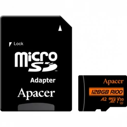 Флеш (Flash) карты Apacer microSD UHS-I U3, A2, V30 + adapter SD AP128GMCSX10U8-R 128 ГБ