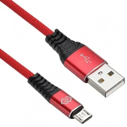 Кабель интерфейсный Digma MICROUSB-1.2M-BRAIDED-R