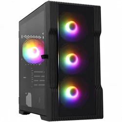 Корпус 1STPLAYER TRILOBITE T3-G Black T3-G-BK-4F1 Mid-Tower