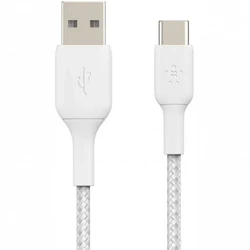 Кабель интерфейсный Belkin BRAIDED white (1m) CAB002BT1MWH
