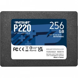 Внутренний накопитель Patriot P220 P220S256G25 SSD (твердотельные), 256 ГБ, 2.5 дюйма, SATA