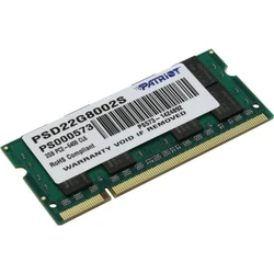 ОЗУ Patriot 2 Гб PSD22G8002S (SO-DIMM, DDR2, 2 Гб, 800 МГц)