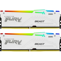 ОЗУ Kingston Fury Beast White RGB KF556C40BWAK2-32 DIMM, DDR5, 32 Гб (2 х 16 Гб), 5600 МГц