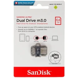 USB флешка (Flash) SanDisk Ultra Dual m3.0 [SDDD3-064G-G46] 64 ГБ