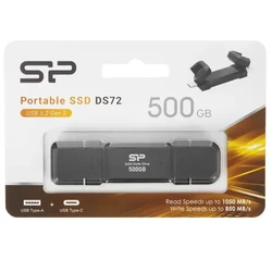 Внешние накопители Silicon Power DS72 SP500GBUC3S72V1K 500 ГБ, Разъём USB Type-C