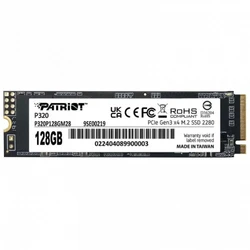 Внутренний накопитель Patriot 128GB P320 P320P128GM28 SSD (твердотельные), 120 ГБ, M.2, PCIe