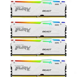 ОЗУ Kingston FURY Beast White RGB XMP 4x32Gb KF552C40BWAK4-128 DIMM, DDR5, 128 Гб (4 х 32 Гб), 5200 МГц