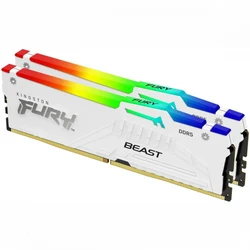 ОЗУ Kingston FURY Beast White RGB KF560C30BWEAK2-32 DIMM, DDR5, 32 Гб (2 х 16 Гб), 6000 МГц