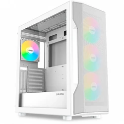 Корпус Sama S40 White S40-WHAPA4X1-GL Mid-Tower