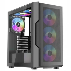 Корпус 1STPLAYER T7 P Black T7-P-BK-4F7 Mid-Tower