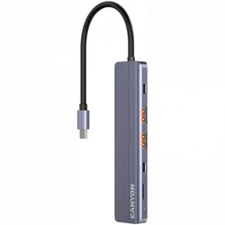 Аксессуар для ПК и Ноутбука Canyon USB-хаб DS-17 6in1 4k USB-C Grey CNS-TDS17