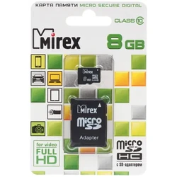 Флеш (Flash) карты Mirex microSDHC [13613-AD10SD08] 8 ГБ
