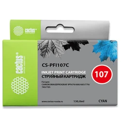 Струйный картридж Cactus CS-PFI107C голубой