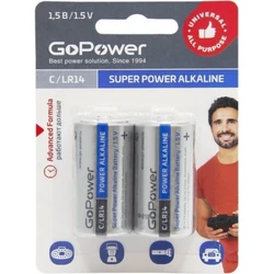 Батарейка GoPower LR14 C BL2 Alkaline 1.5V 00-00017861