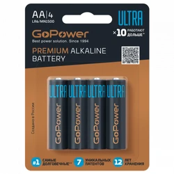 Батарейка GoPower LR6 AA BL4 ALKALINE 00-00026394