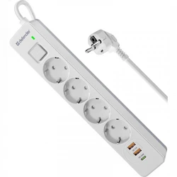 Сетевой фильтр Defender DFS-141 White 99433