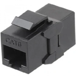 Инструмент для монтажа СКС Hyperline Проходной адаптер (coupler) RJ-45(8P8C) формата Keystone Jack категория 6 4 пары черный CA2-KJ-C6-BK