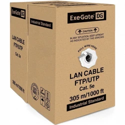 Кабель витая пара ExeGate UTP4-C5E-CCA-P24-IN-PVC-GY-305 UTP EX205293RUS