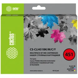 Струйный картридж Cactus CS-CLI451BK/M/C/Y