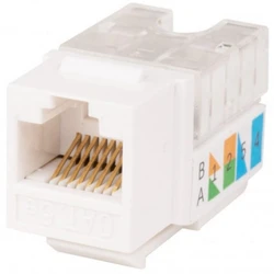 Коннектор WRline Вставка Keystone Jack RJ-45 90 градусов категория 5e неэкранированная заделка тип 110 цвет белый WR-KJ-RJ45-C5E-90