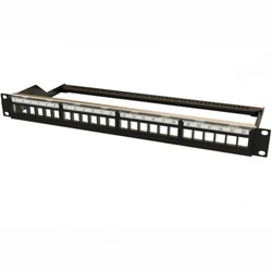 Патч-панель Hyperline Модульная патч-панель 19" 24 порта 4 съемные панели по 6 модулей 1U (без модулей) PPBL6-19-24-RM (24 порта)