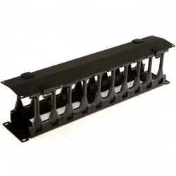 Аксессуар для серверного шкафа Hyperline Кабельный организатор с крышкой глубина 106 мм 19" 2U CMF-2U-FPL106-MCOV-RAL9005