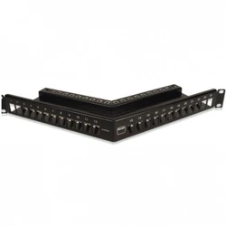 Патч-панель Siemon Патч-панель угловая TERA-MAX на 24 модуля 19" 1U черная TM-PNLZA-24-01-SALE (24 порта)