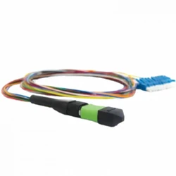 Оптический кабель Hyperline Кабель "гидра" MTP (c направляющими штырьками)-LC 12 волокон FH-B9-9-MTPM12/UR-12LC/UR-1M-LSZH