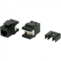 Модуль Hyperline Модуль Keystone Jack RJ-45(8P8C) категория 6 KJ8-8P8C-C6-180-BK