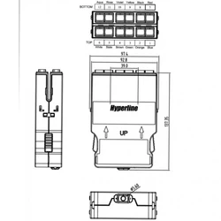 Аксессуар для оптических сетей Hyperline Кассета для оптических претерминированных решений 6 дуплексных портов SC 1хMPO (папа) для одномодового кабеля PPTR-CSS-2-6xDSC-SM/GN-BL