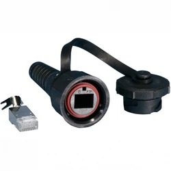 Коннектор Hyperline Промышленный разъем RJ-45 (8P8C) под витую пару PLUG-IE-8P8C-PV-C6-SH