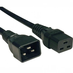 Опция для ИБП Hyperline Кабель питания IEC 320 C19 - IEC 320 C20 (3x1.5) 16A прямая вилка 0.5м PWC-IEC19-IEC20-0.5-BK