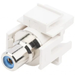 Аксессуар для оптических сетей Hyperline Вставка формата Keystone Jack с проходным адаптером RCA (синий) D type ROHS белая KJ1-RCA/BL-D-WH