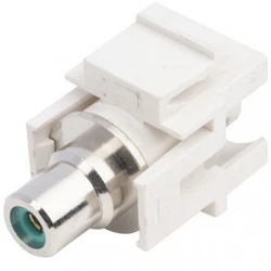 Аксессуар для оптических сетей Hyperline Вставка формата Keystone Jack с проходным адаптером RCA (зеленый) D type ROHS белая KJ1-RCA/GN-D-WH