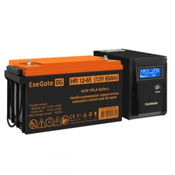 Источник бесперебойного питания ExeGate EX295986RUS + батарея 65Aч EX282982RUS 1шт EX296776RUS 600 ВА, 360 Вт