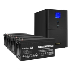 Источник бесперебойного питания ExeGate EX295991RUS + батарея 200Aч EX282991RUS 4шт EX296903RUS 5000 ВА, 4000 Вт