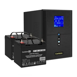 Источник бесперебойного питания ExeGate EX295989RUS + батарея 33Aч EX282974RUS 2шт EX296837RUS 2000 ВА, 1600 Вт