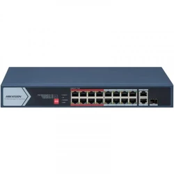 Коммутатор Hikvision DS-3E0318P-E/M(C) 100 Base-TX (100 мбит/с), 1 SFP порт