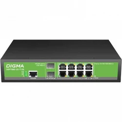 Коммутатор Digma DSP708G-2S-T135 1000 Base-T (1000 мбит/с), 2 SFP порта