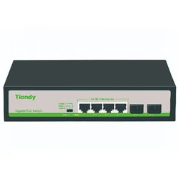 Коммутатор Tiandy TC-P3S06 TC-P3S06 Spec:H/0402/AT/60 1000 Base-T (1000 мбит/с), 2 SFP порта