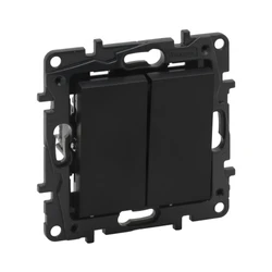Legrand Выключатель двухклавишный Niloe Step 10А авт.клеммы Чёрный 863505
