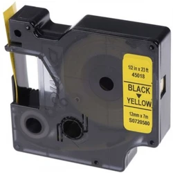Расходный материал DYMO Картридж с лентой DYMO 12 мм х 7 м. , пластик, , черный на желтой ленте S0720580