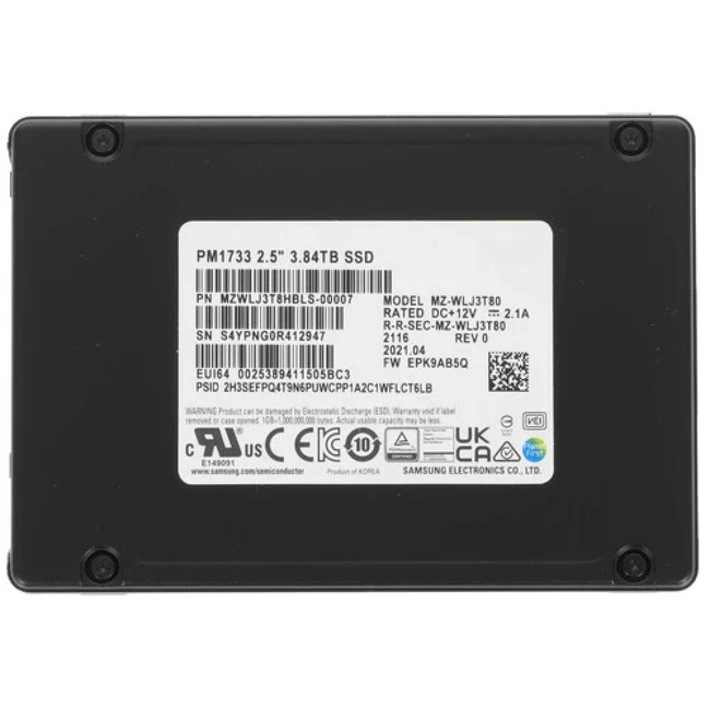 Серверный жесткий диск Samsung PM1733 MZWLJ3T8HBLS-00007 SSD, 2,5 SFF, 3.84 ТБ, NVMe