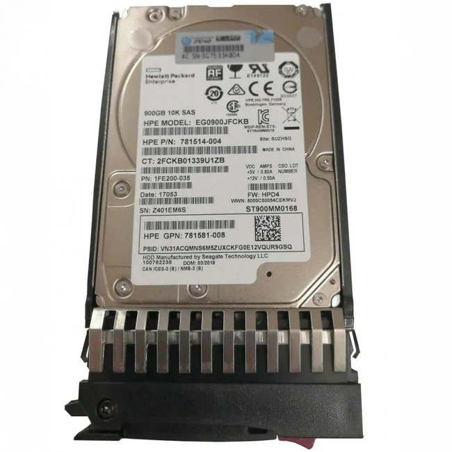 Серверный жесткий диск HPE SAS/900 Gb/10000 rpm/MSA 12G SFF (2.5in) Dual Port Ent J9F47A HDD, 2,5 SFF, 900 ГБ, SAS